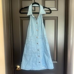 NWT $108 Free People Women's Size S Sami Denim Mini Dress Bali Blue